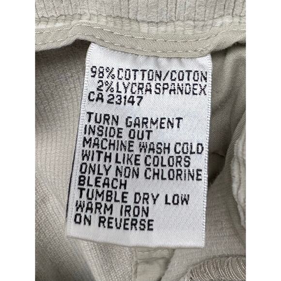 Vintage Talbots Corduroys, Off White, Gauchos, Wide Leg Cropped, Size 16 - Picture 5 of 5